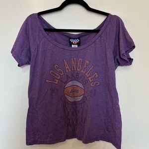 Los Angeles Lakers Purple Womens size small Junk Food top LA basketball t shirt